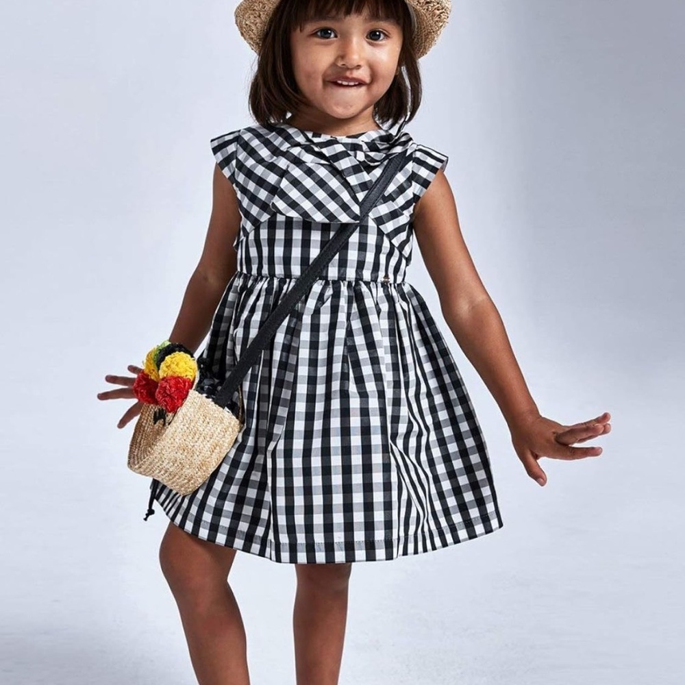 Mayoral Navy Gingham Dress Girls 2T